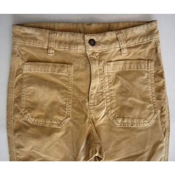 Free People OB2054758 Women Sz 4 Beige Uncut Corduroy High Time Kick Flare Pants - Picture 6 of 9